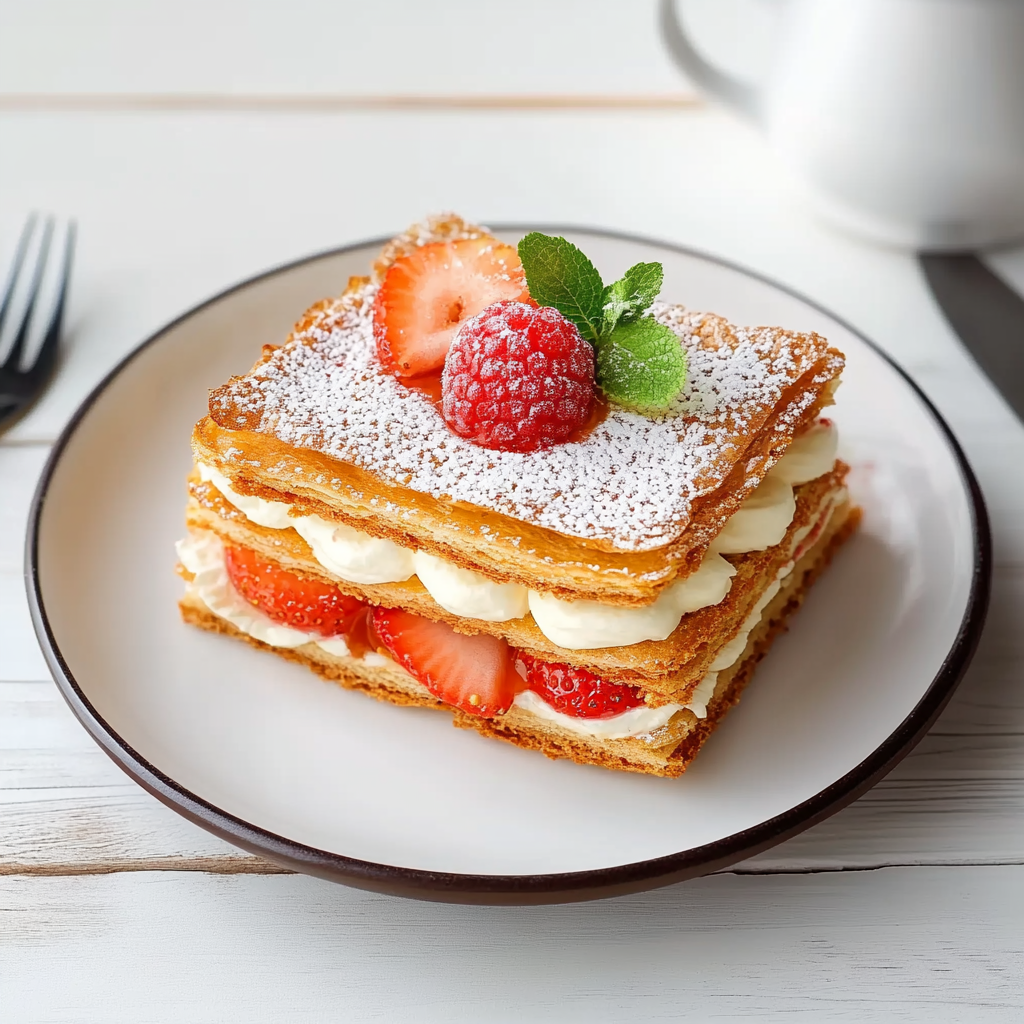 Millefeuille aux fraises express (sans pâte feuilletée) : le dessert croustillant qui bluffe en 15 minutes 3 millefeuille aux fraises